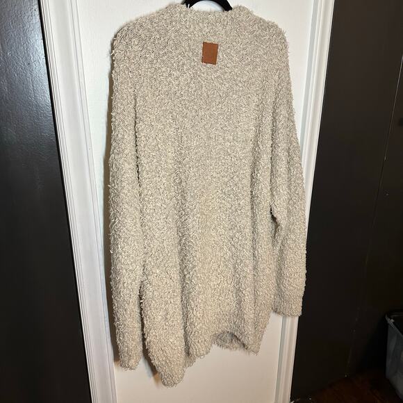 Loewe Men's Beige Yzzuf Cardigan Sweater Size XL Linen Wool Blend Shaggy Cream - Picture 7 of 16